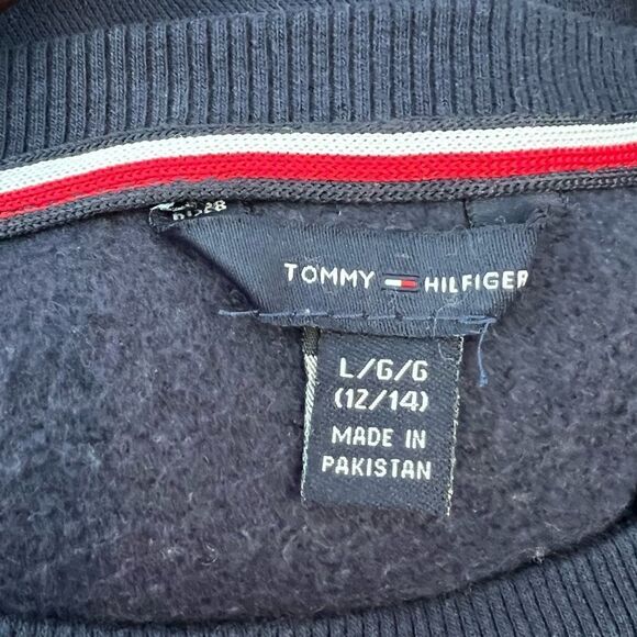 Tommy Hilfiger Girls Long Sleeve Logo Crewneck Sweatshirt - Picture 4 of 5